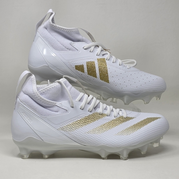 Adidas Adizero Impact MID Football Cleats White Gold IF2476 Men's Size 12.5 New - Picture 2 of 12